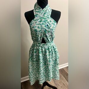 The Korner Green and White Patterned Women's Dress NWT